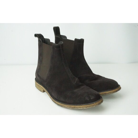 Bottega Veneta Brown Suede Chelsea Slip On Crepe Sole Mens Boots Sz 42